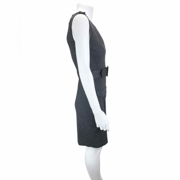 Trina Turk Black Brigadier Dress Ponte Sheath Sleeveless Round Neckline- M - Picture 13 of 16